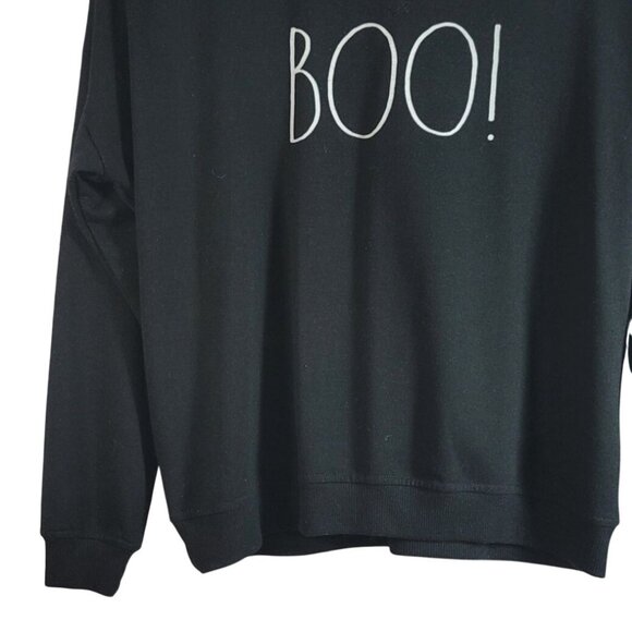 Rae Dunn Halloween Boo! Sweatshirt Black Medium Round Neck Pullover Long Sleeve - Picture 3 of 6